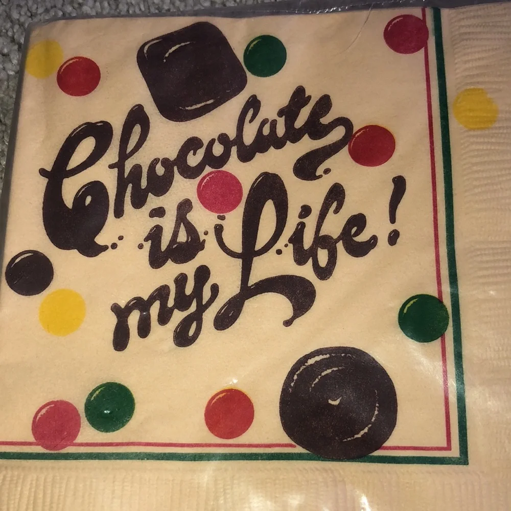 Hallmark Vintage Deadstock Beverage Napkin Pack‎ Chocolate is my Life